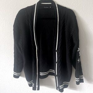 Preppy black cardigan with Stars on elbow